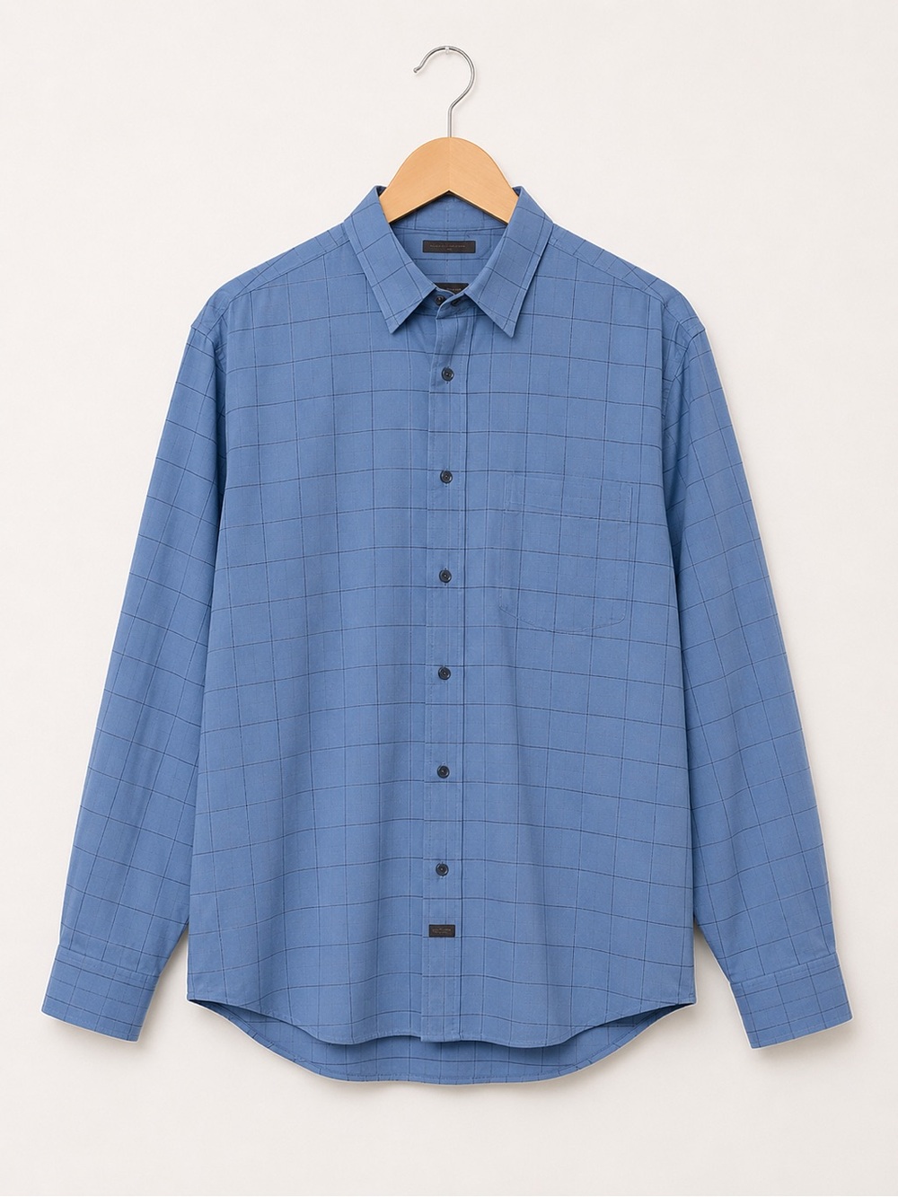 Robert Talbott Carmel California Blue Windowpane Button-Down Shirt Size XL